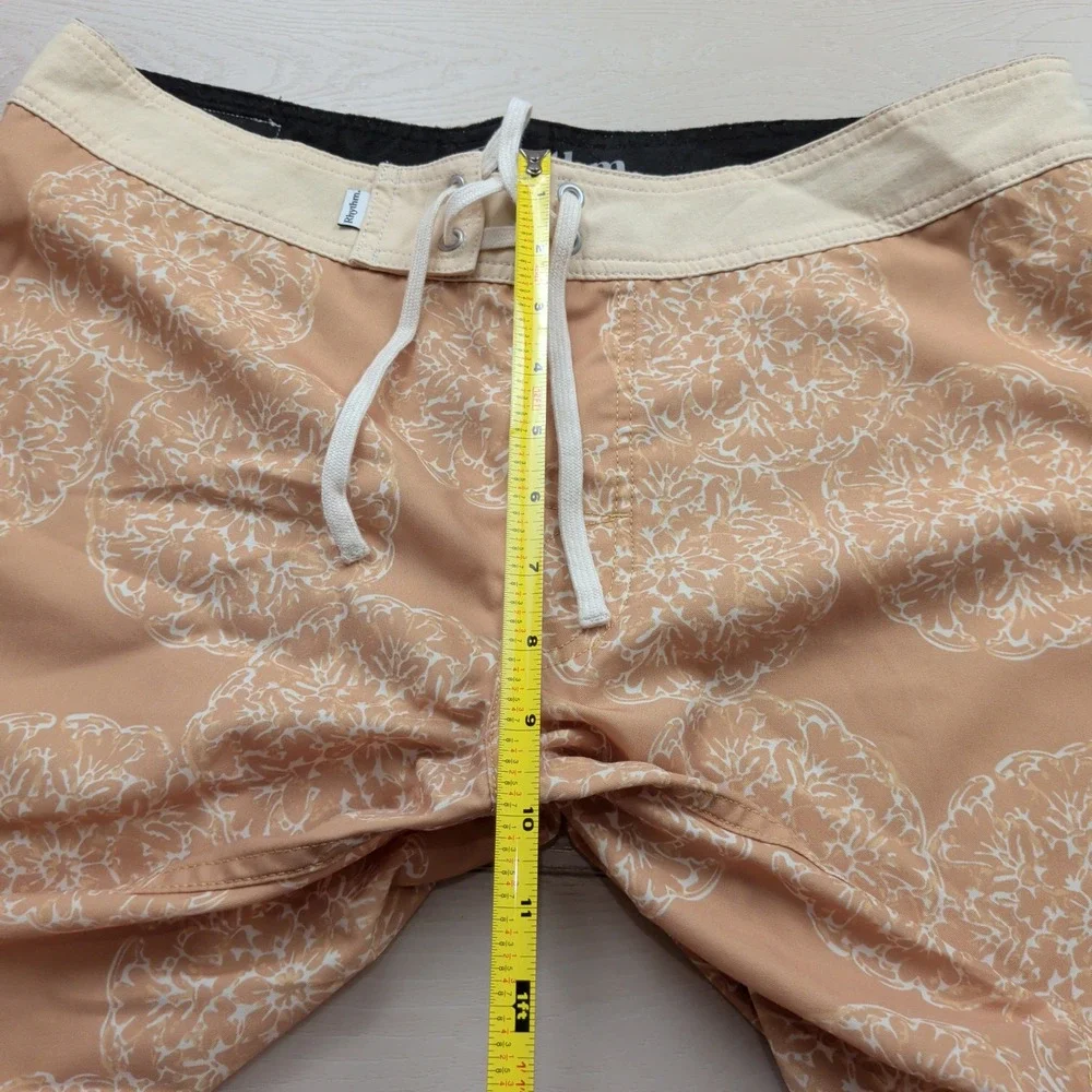 NEW Rhythm Shippo Trunk Mens 34 Board Shorts Peach Medallion Print Swim Trunks